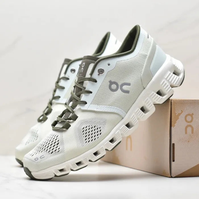 On Running Cloud X Sneakers in Green White